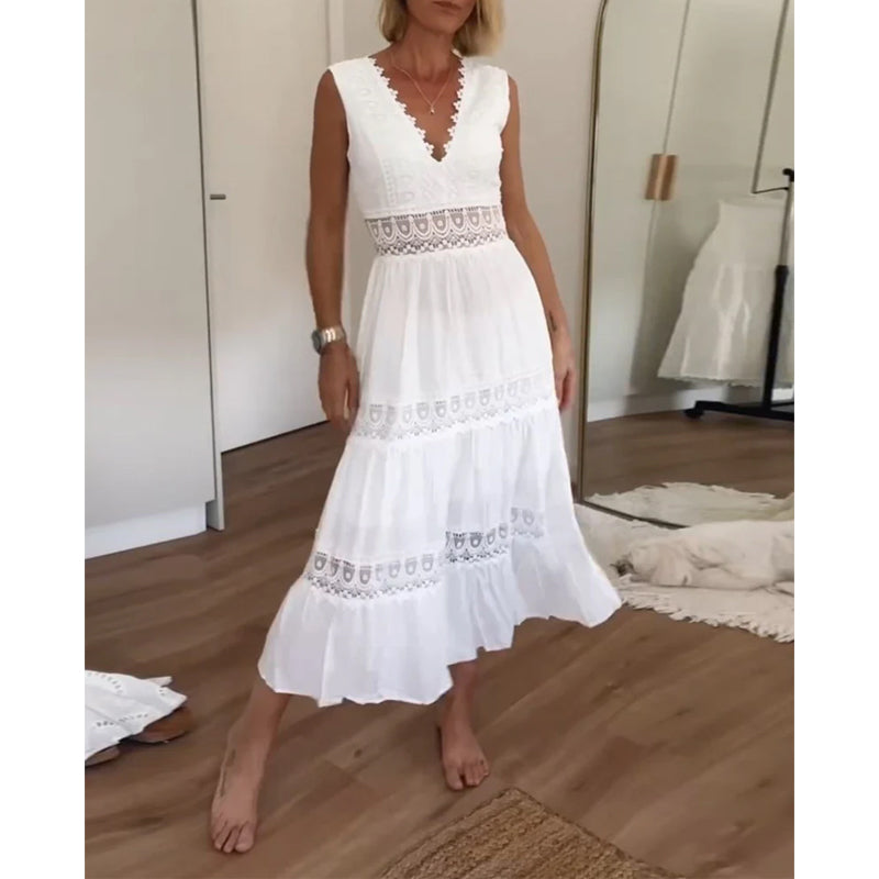 Daniela | Elegant spidstankkjole med V-udskæring