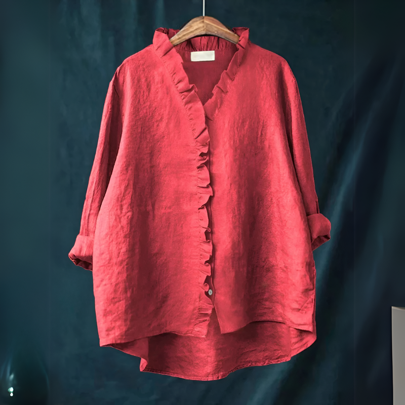 Wynter | Klassisk bluse med flæser til damer