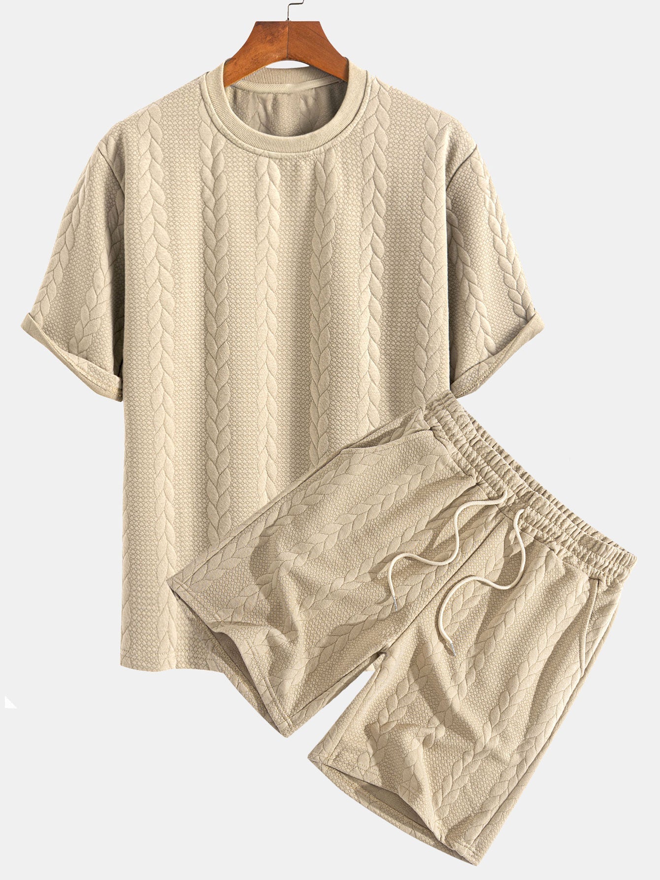 Rudy | Løst Relax Fit T-shirt med Twist-Jacquard Shorts