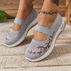 Saty | Blomsterbroderede mesh slip-on sko