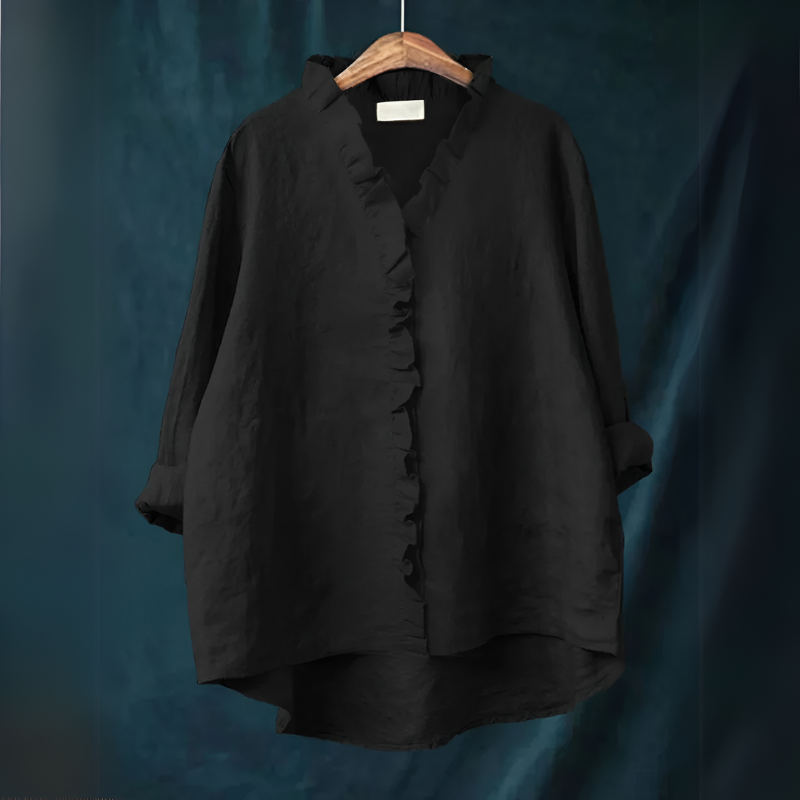 Wynter | Klassisk bluse med flæser til damer