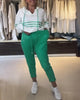 Eden | Stribet sweatshirt-sæt – Overdel & underdel