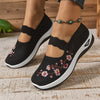 Saty | Blomsterbroderede mesh slip-on sko