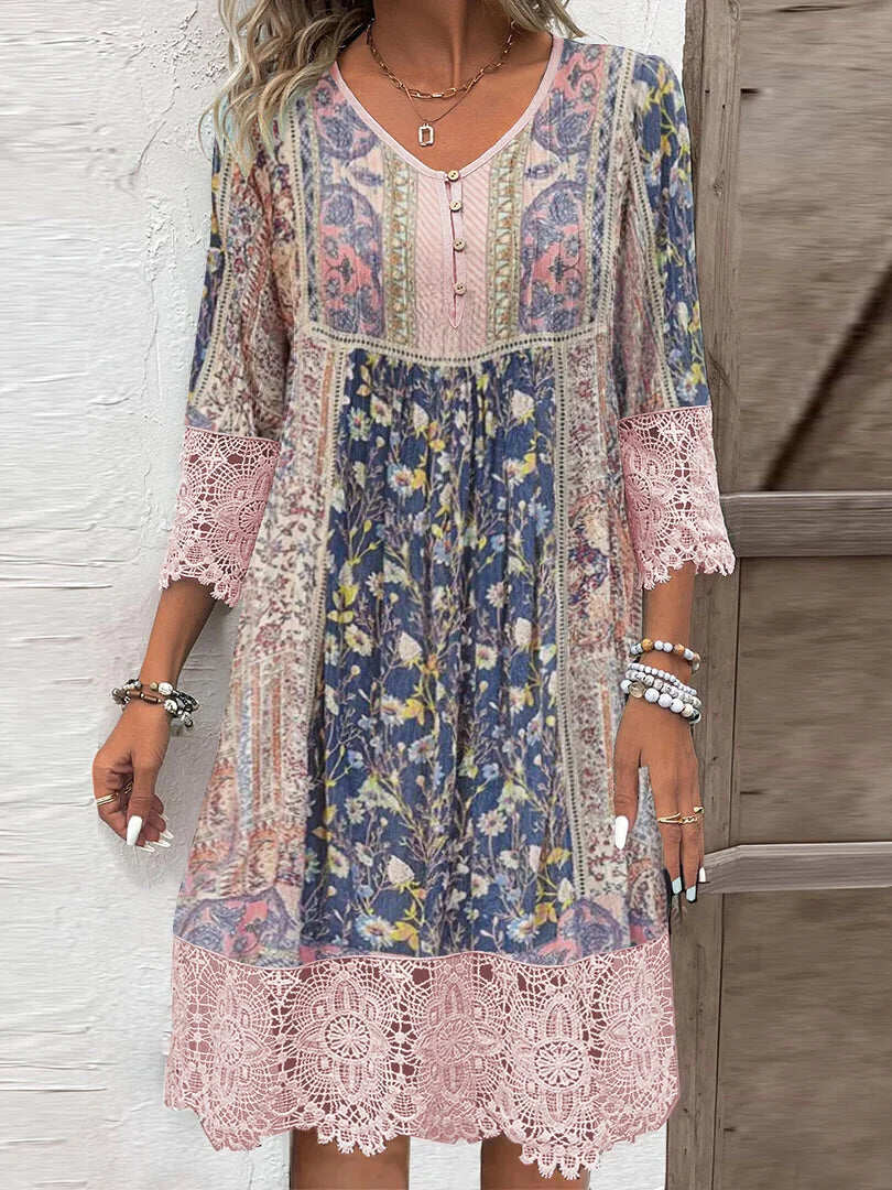 Sheena | Luftig Boho-Kjole med Feminin Note
