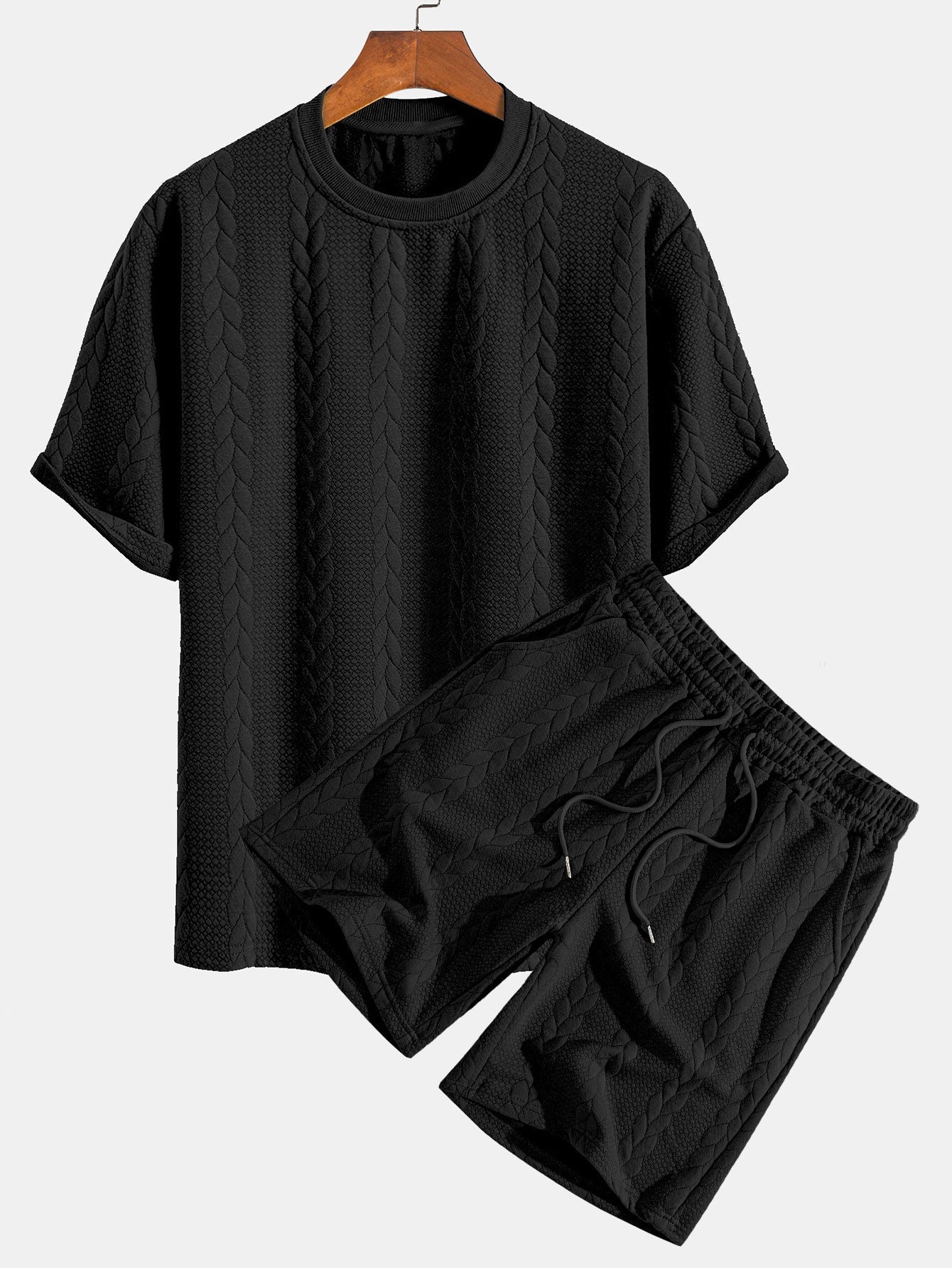 Rudy | Løst Relax Fit T-shirt med Twist-Jacquard Shorts