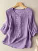 Constance | Stilfuld Bluse med Fine Broderidetaljer