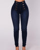 Violetta™ - Jeans med høj talje og dobbelt knapstolpe