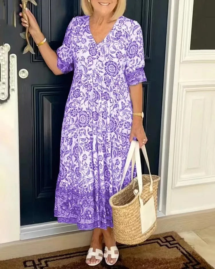 Meredith™ | Boho-stil kjole med V-udskæring