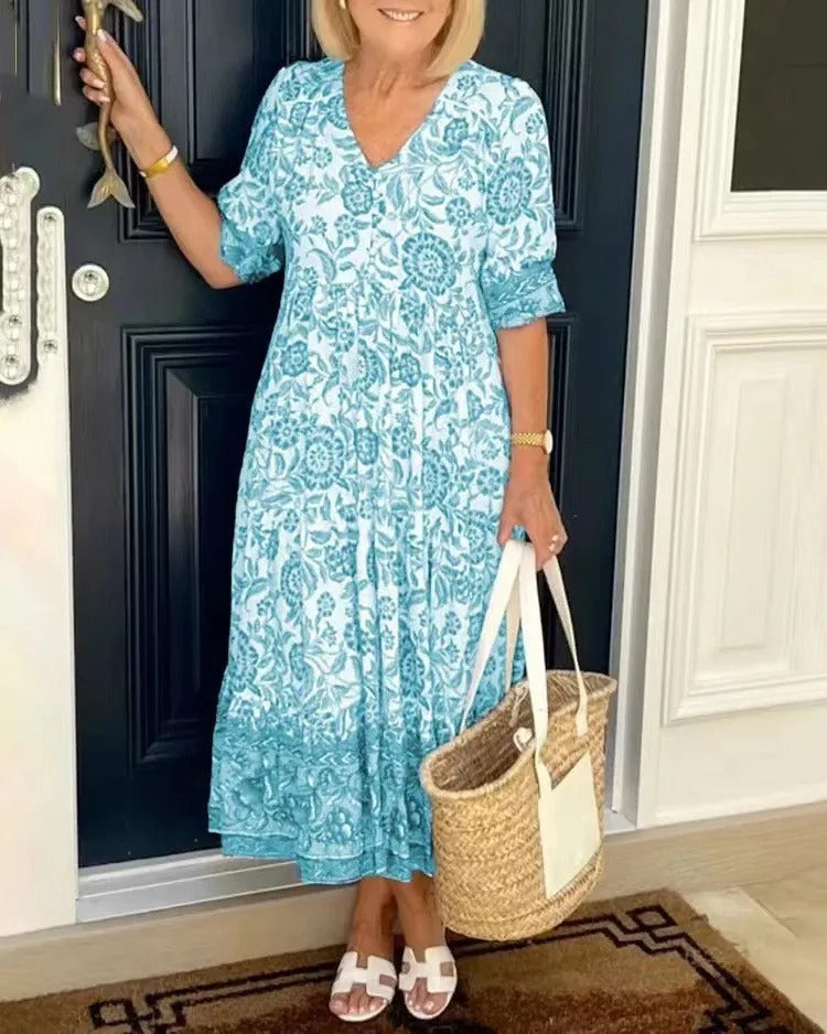 Meredith™ | Boho-stil kjole med V-udskæring
