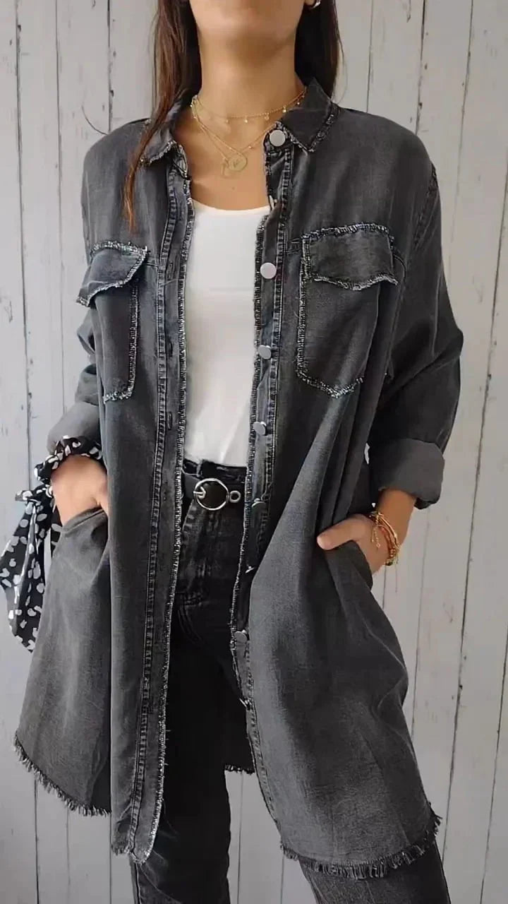 Kell | Stilfuld denim-overshirt til kvinder