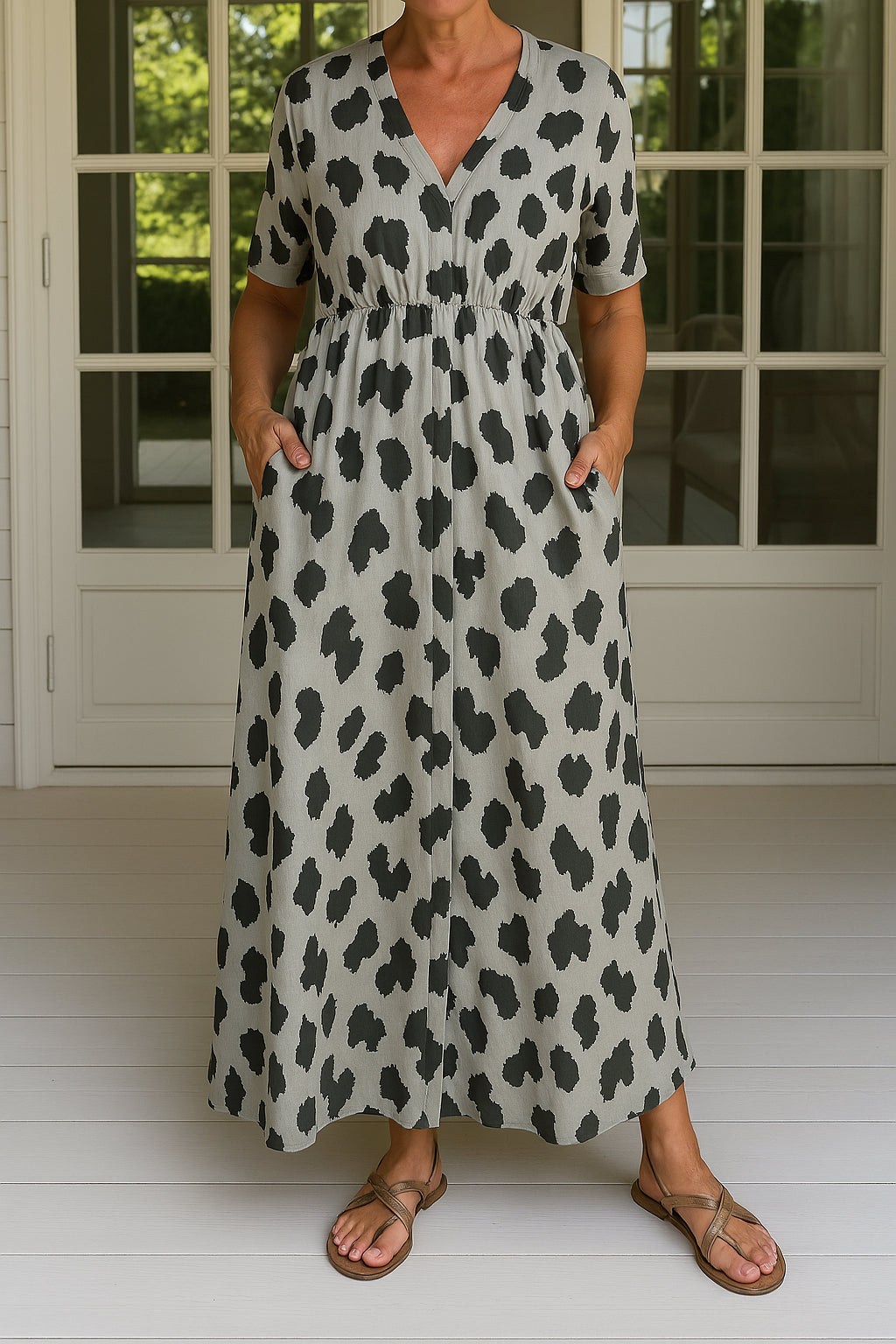Mabel | Elegant maxikjole med leopardmønster