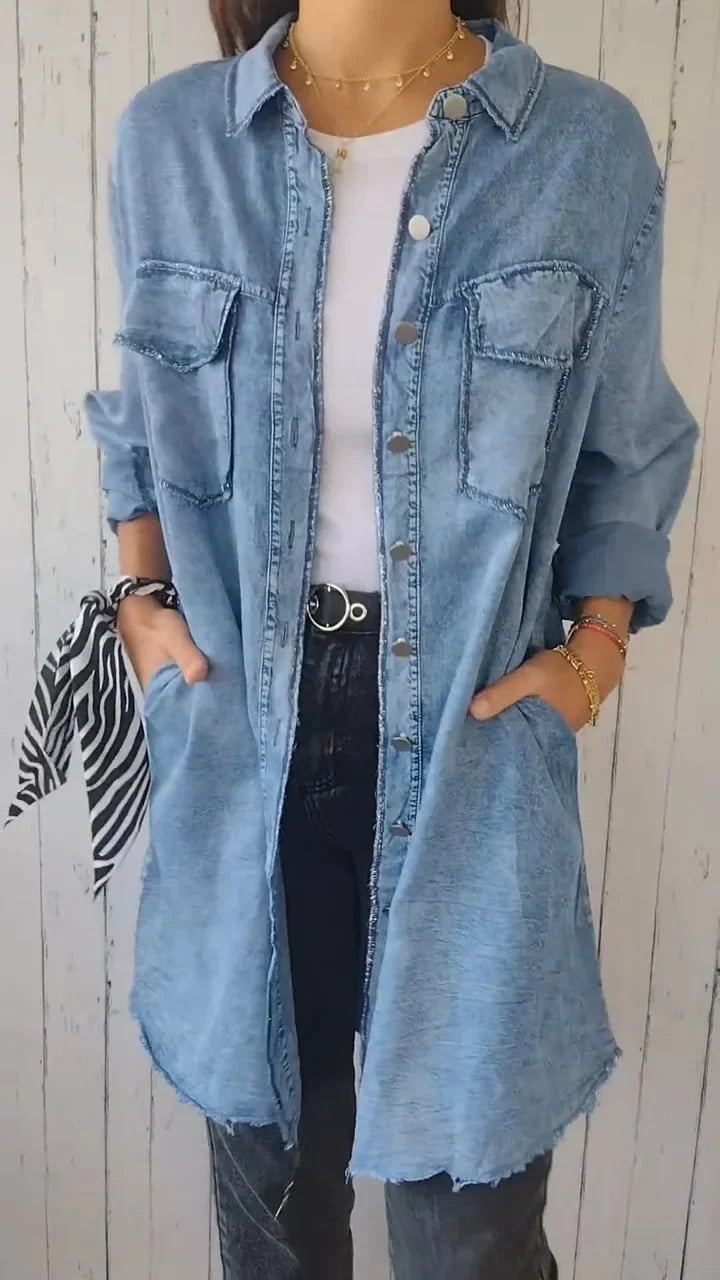 Kell | Stilfuld denim-overshirt til kvinder