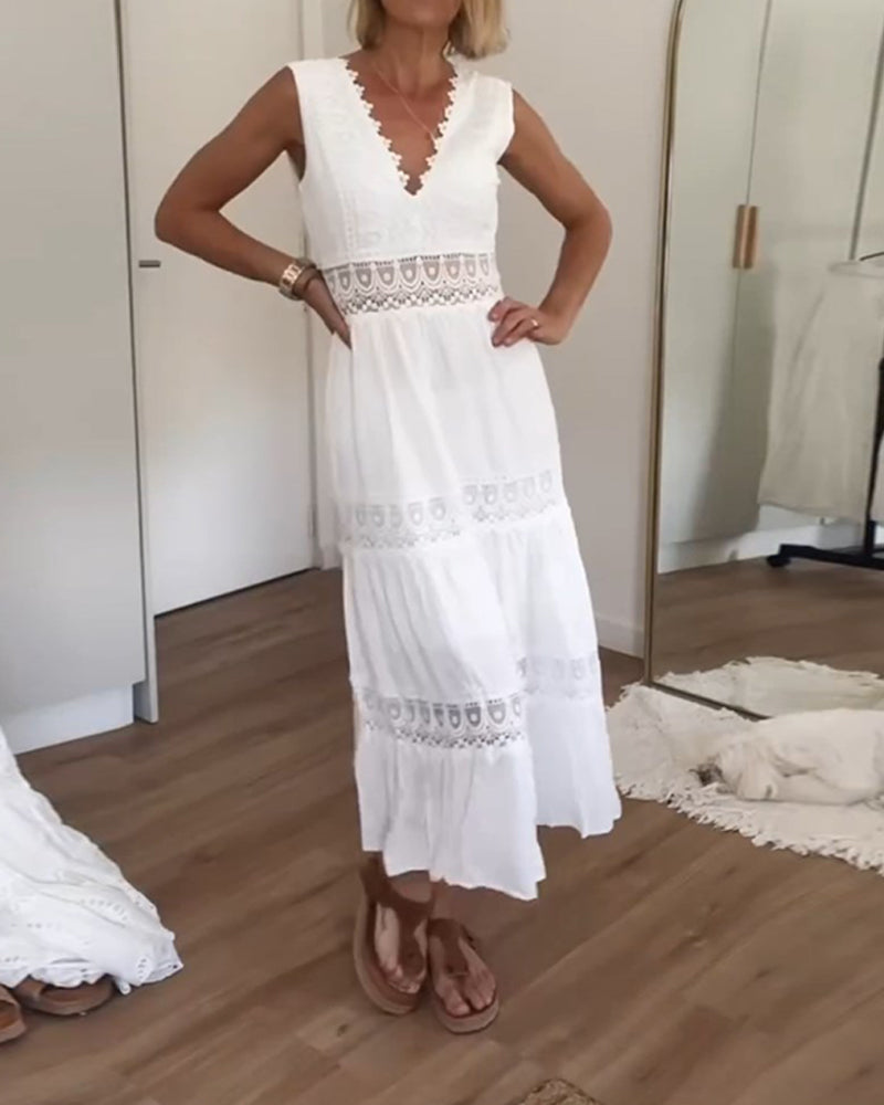 Daniela | Elegant spidstankkjole med V-udskæring