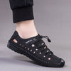 Aviator Wrapped Toe Hollow Leder Sandalen