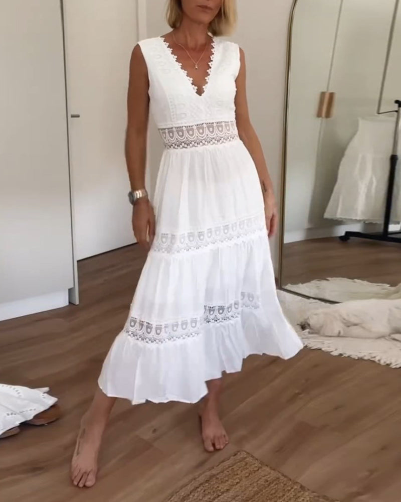Daniela | Elegant spidstankkjole med V-udskæring