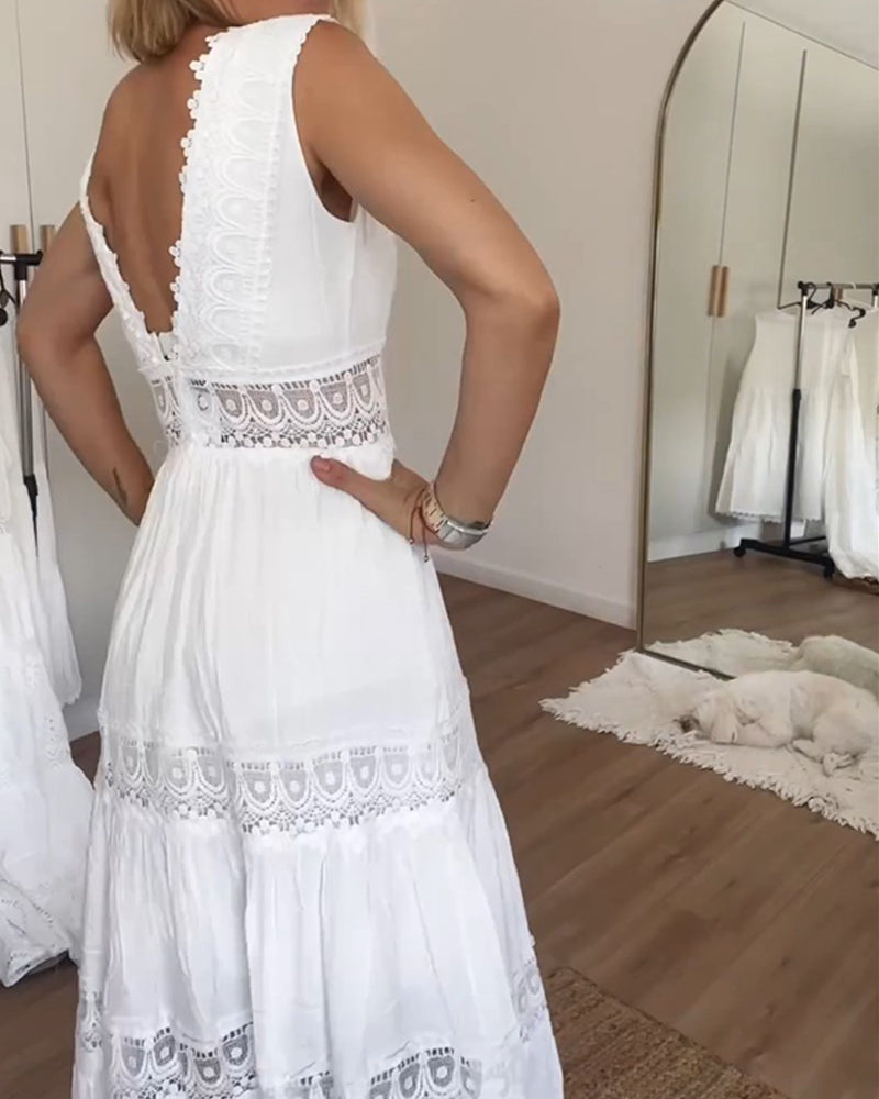 Daniela | Elegant spidstankkjole med V-udskæring
