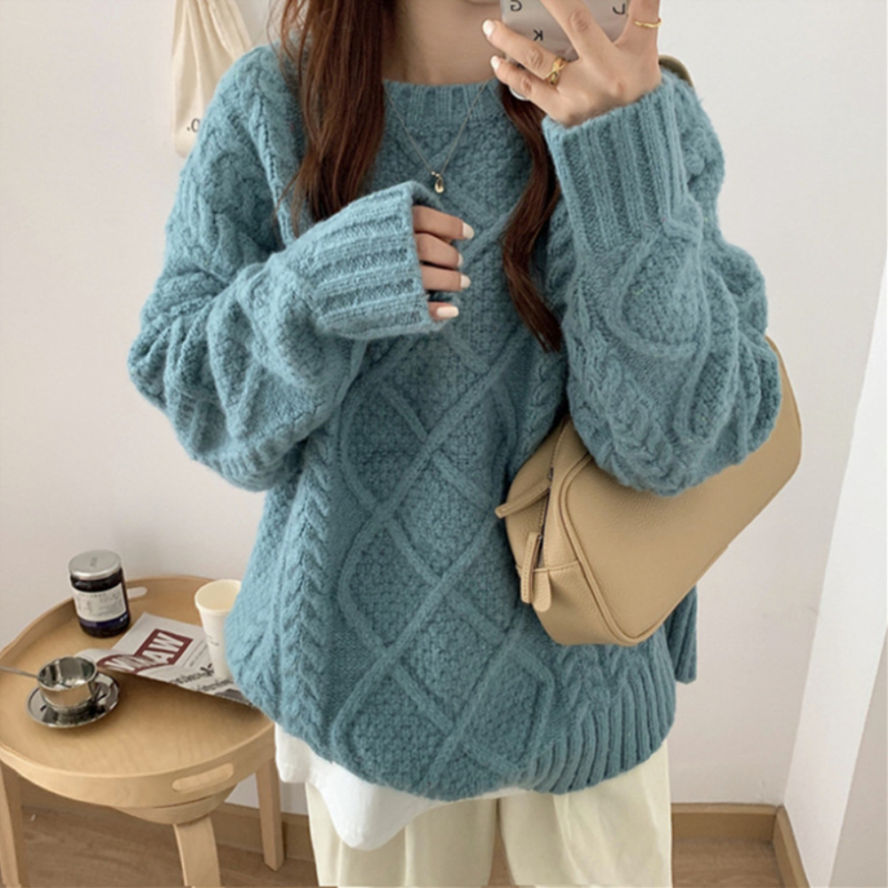 Fiona™ | Oversized strikket trøje med flagermusærmer - Norado