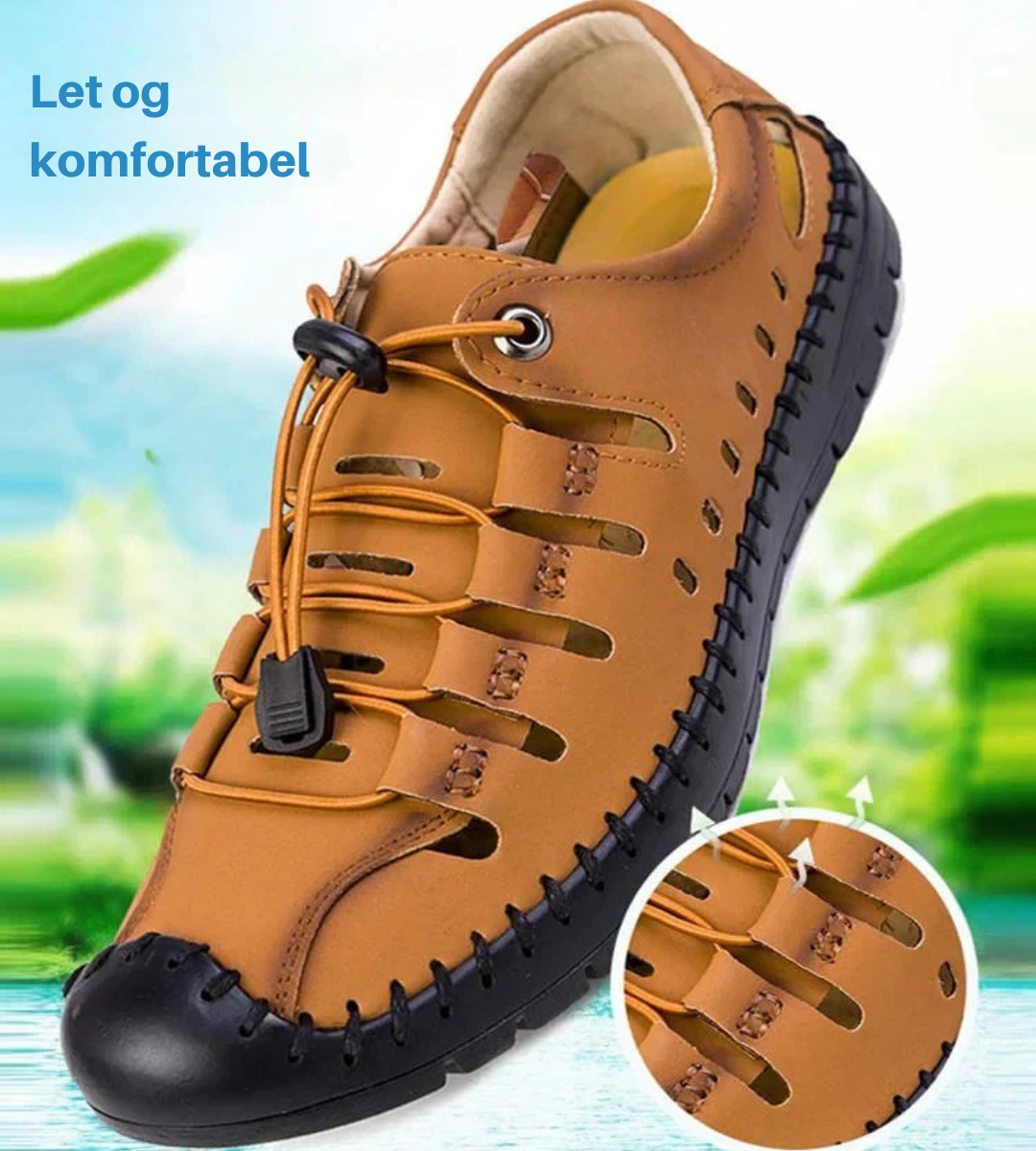 Ethan™ | Aviator Læder-Sandaler med Wickelzehe