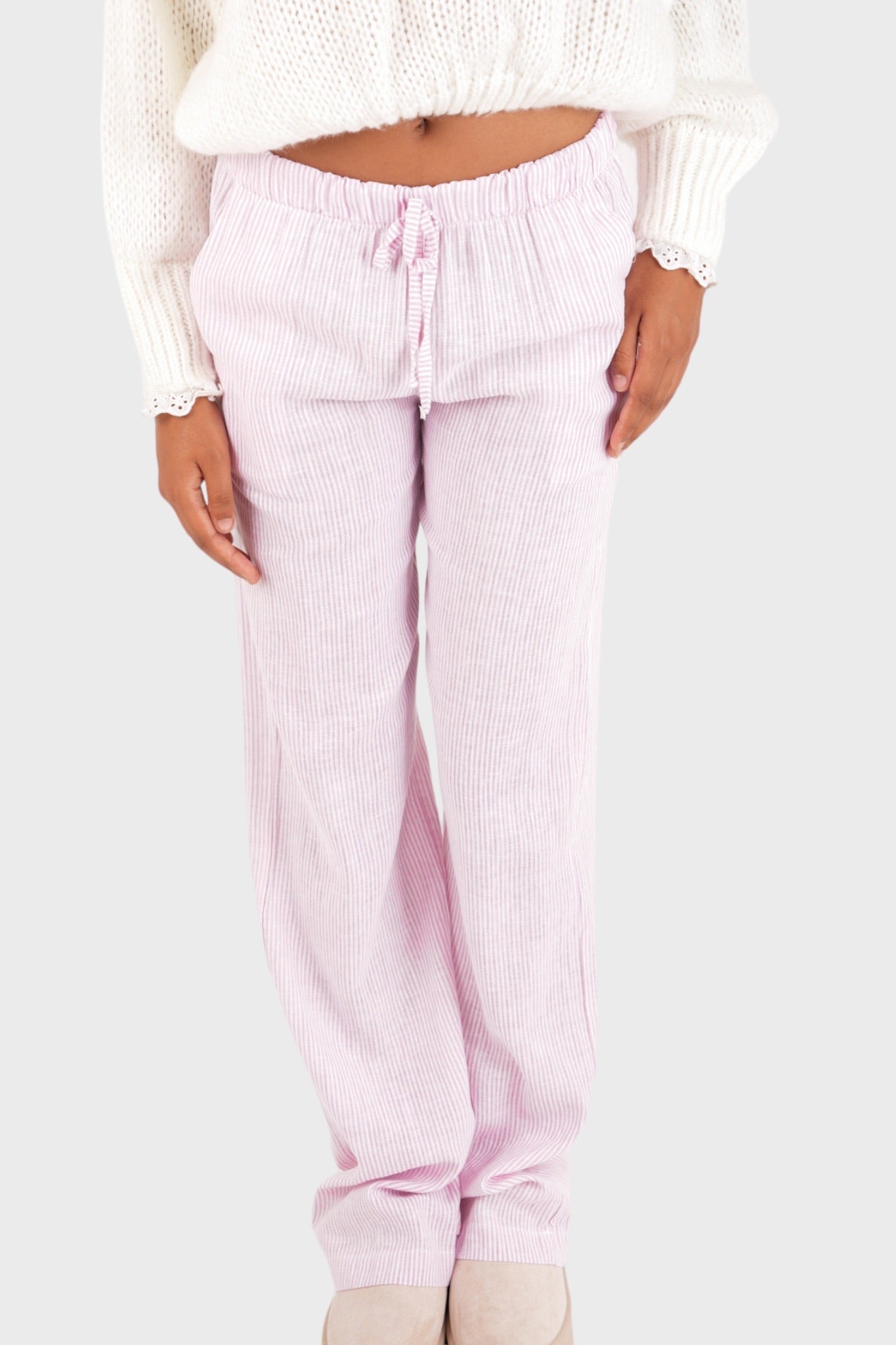 Freja™ | Elegante stribede bukser i pink - Norado