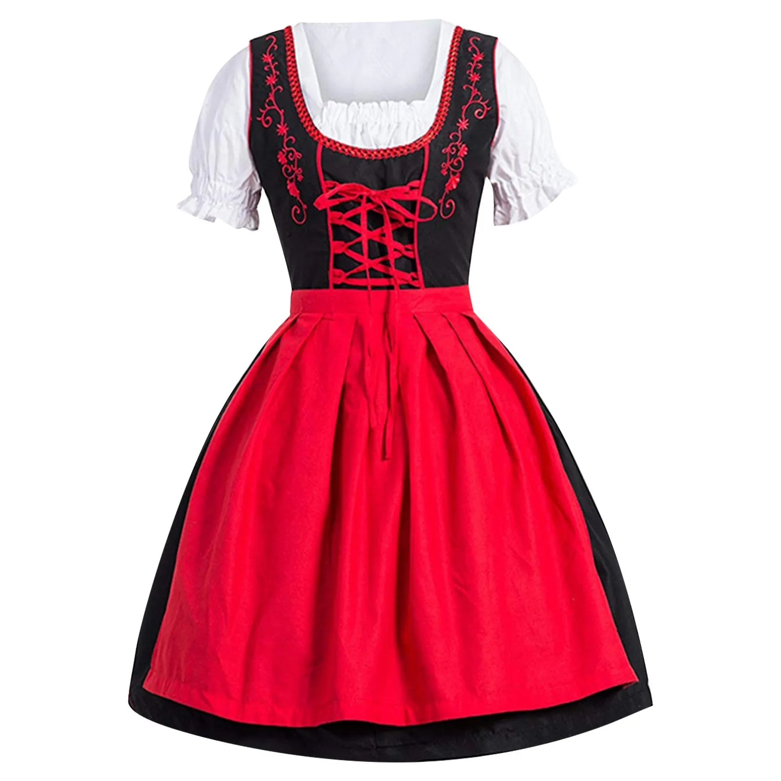 Lyserød Oktoberfest-ølpige-kjole