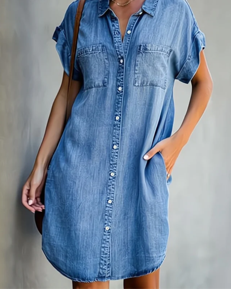 Letecia | Denim-kjole med moderne snit