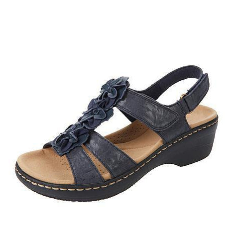 Jovi | Flade damesandaler med flæseblomst