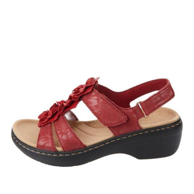 Jovi | Flade damesandaler med flæseblomst