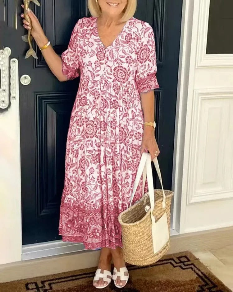 Meredith™ | Boho-stil kjole med V-udskæring