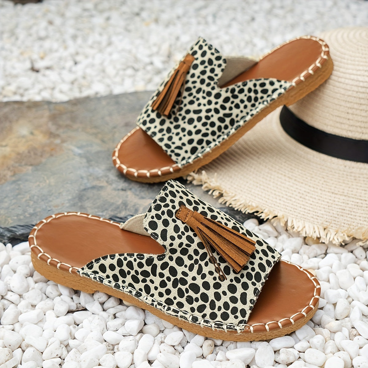 Priya | Flade sandaler med frynser i etnisk stil