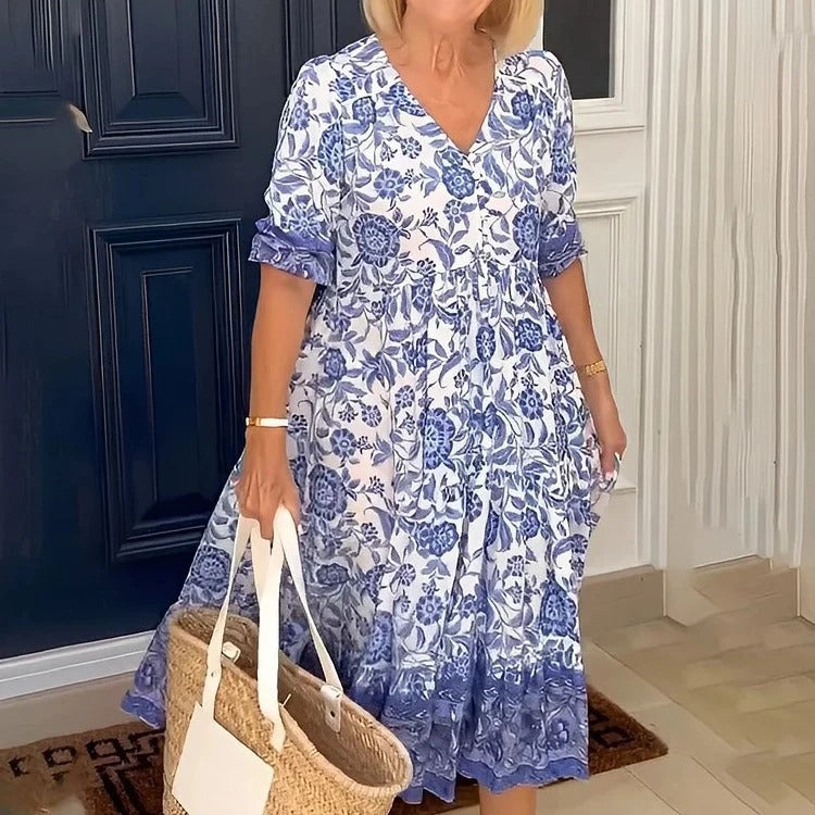 Meredith™ | Boho-stil kjole med V-udskæring