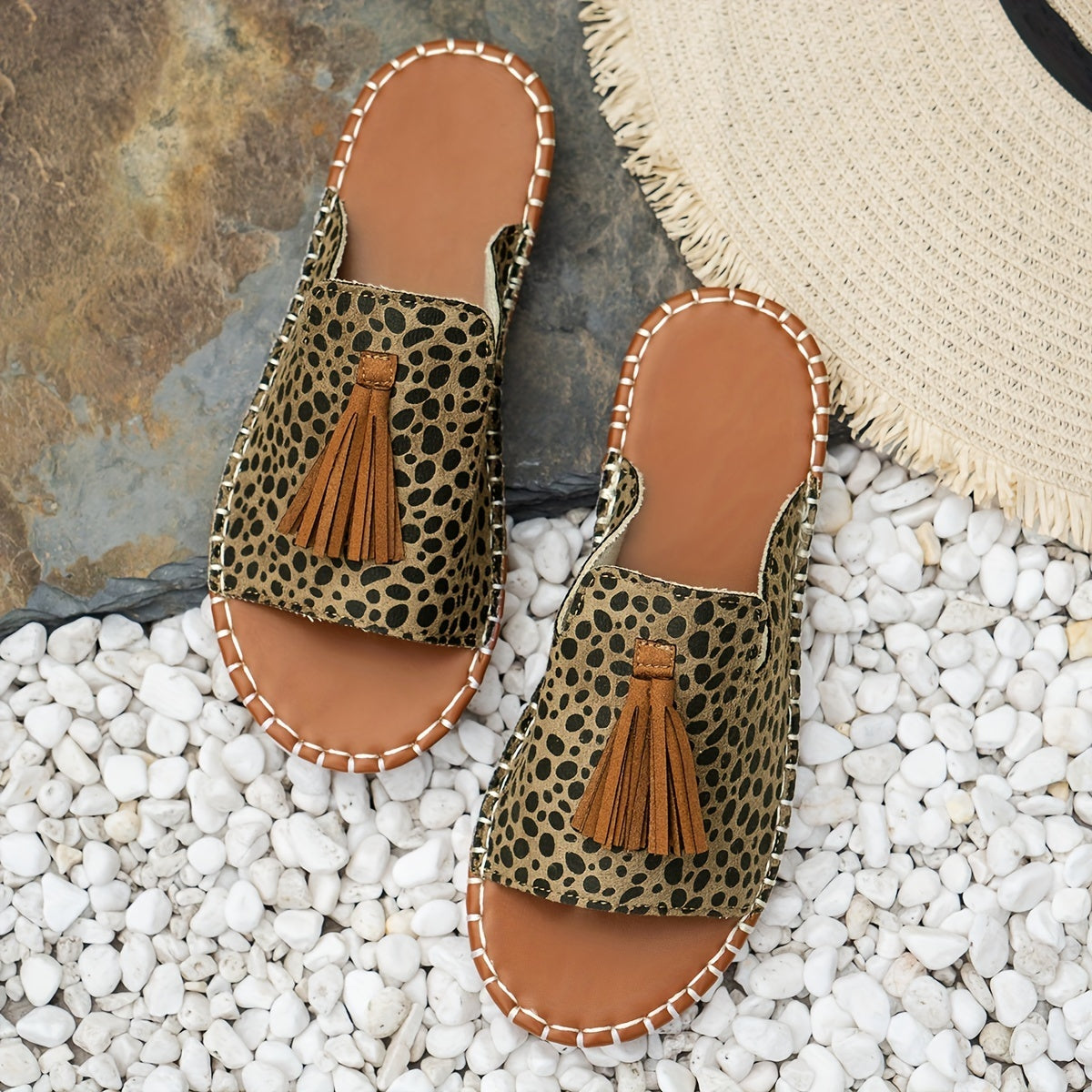 Priya | Flade sandaler med frynser i etnisk stil