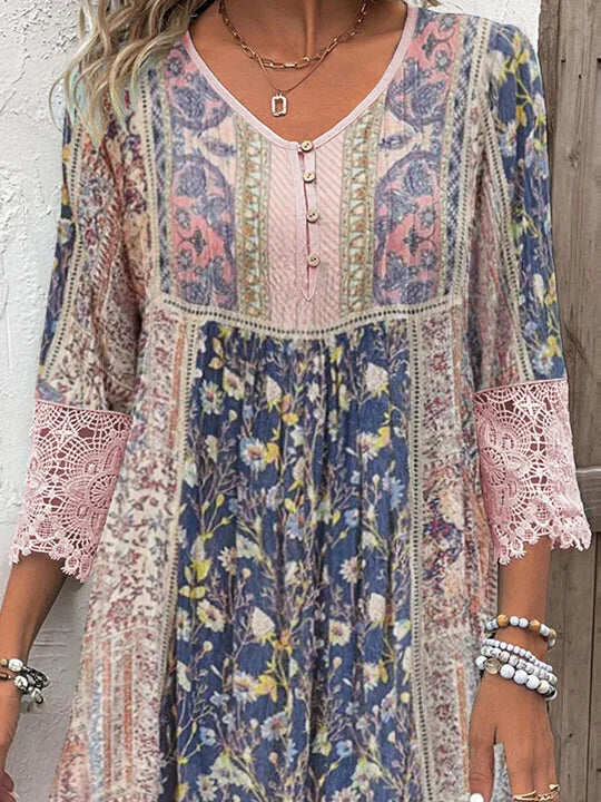Sheena | Luftig Boho-Kjole med Feminin Note