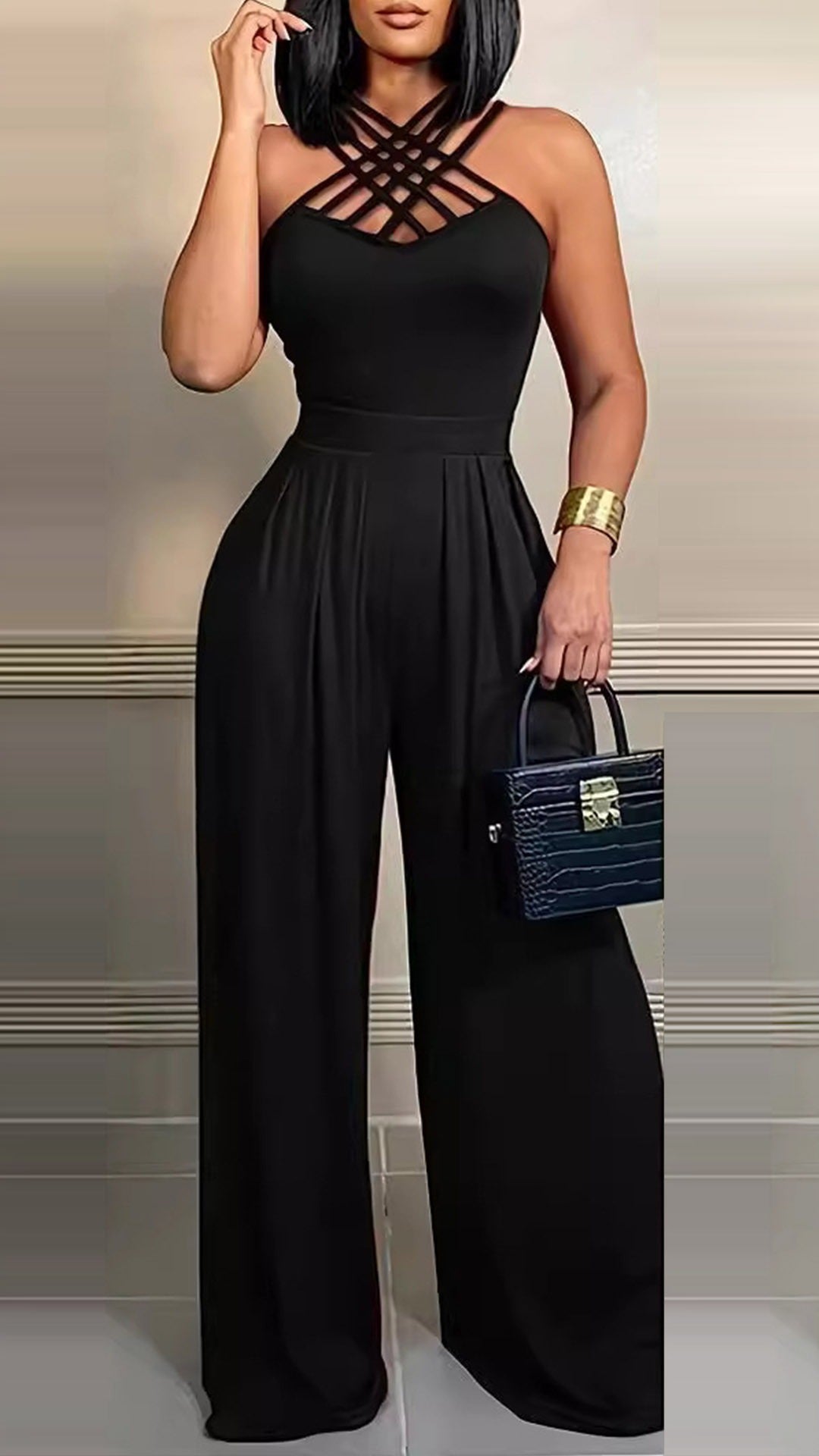Jessica™ | Sexet neckholder-onesie med høj talje