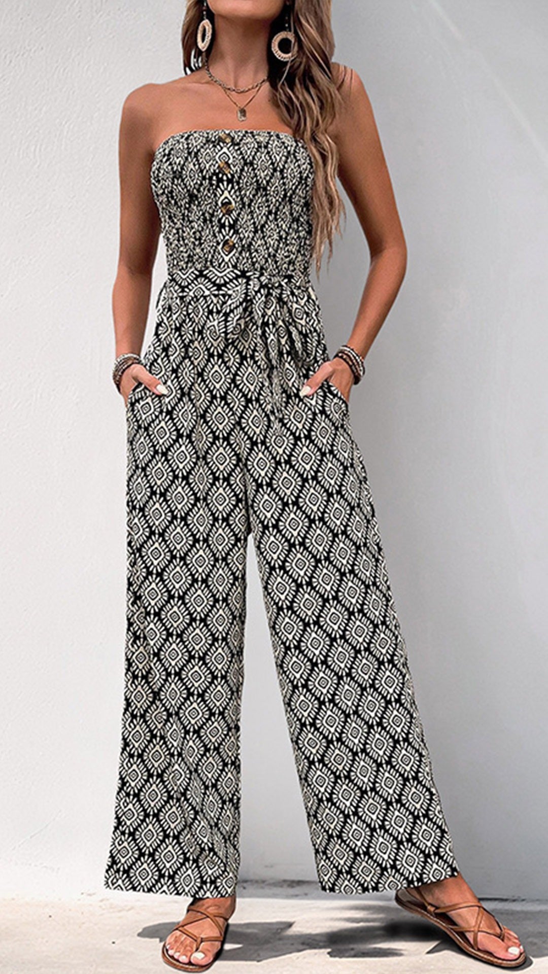 Vienna™ | Stropfri bohemisk jumpsuit med blomsterprint