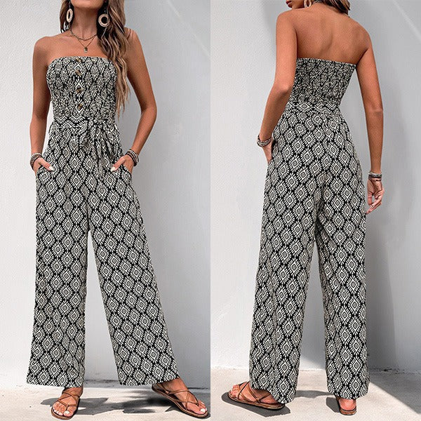 Vienna™ | Stropfri bohemisk jumpsuit med blomsterprint