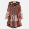 Nia™ | Cuddly blød plyshættetrøje med print - Norado