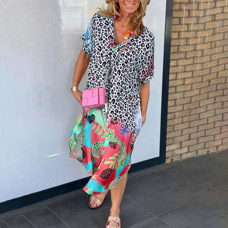 Calista | Elegant Kjole med Dyreprint