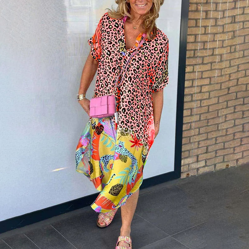 Calista | Elegant Kjole med Dyreprint