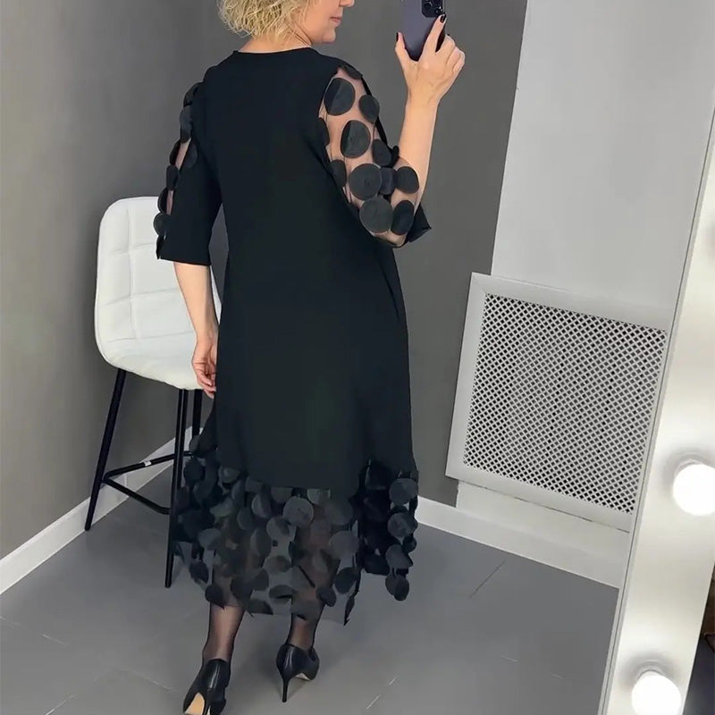 Agnes | Elegant Plus-Size kjole med prikmønster