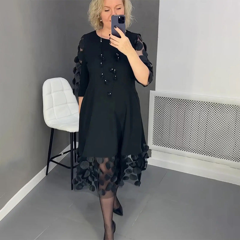 Agnes | Elegant Plus-Size kjole med prikmønster